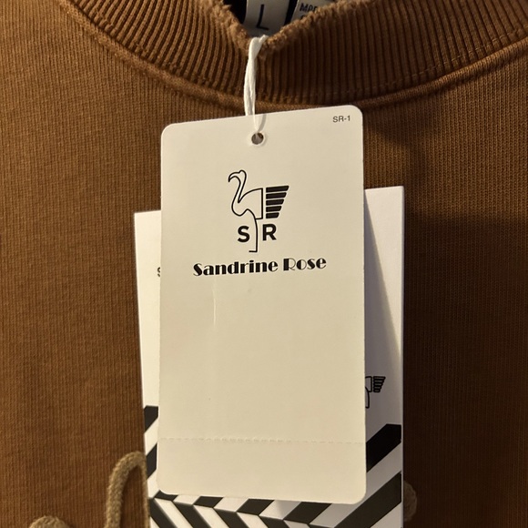 Free People x Sandrine Rose brown oversized embroidered sweatshirt. NWT - Picture 6 of 12